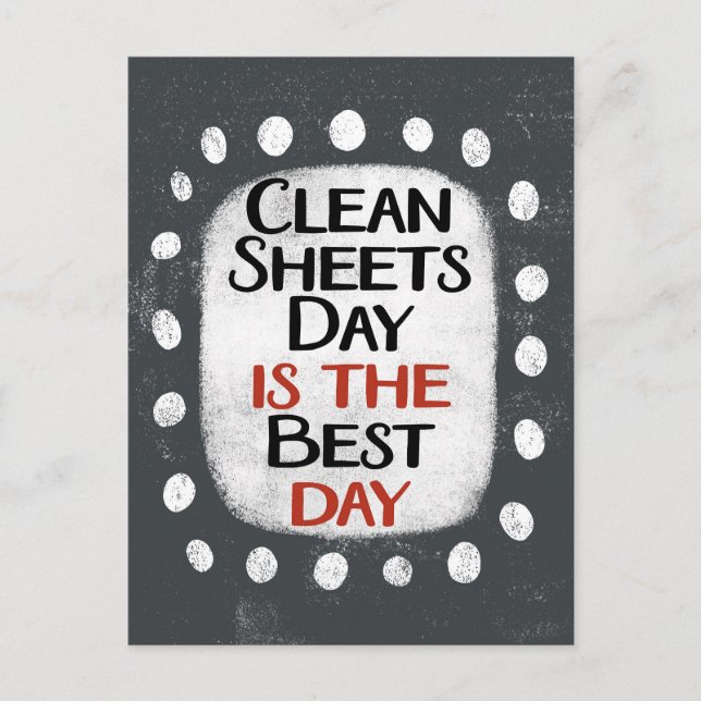 Clean Sheets Day Postcard (Front)