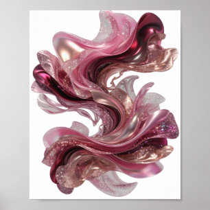 Clean Silver ABSTRACT ART Fashion Print