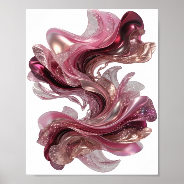 Clean Silver ABSTRACT ART Fashion Print (Front)