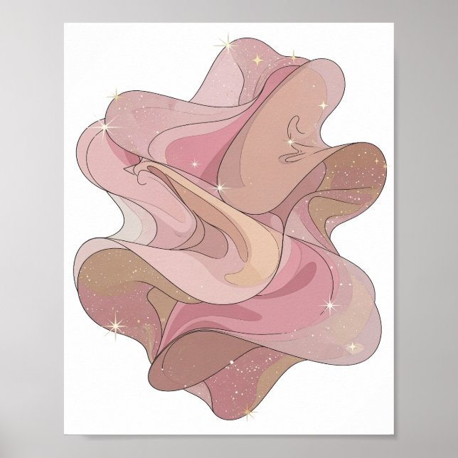Clean Silver ABSTRACT ART Fashion Print (Front)