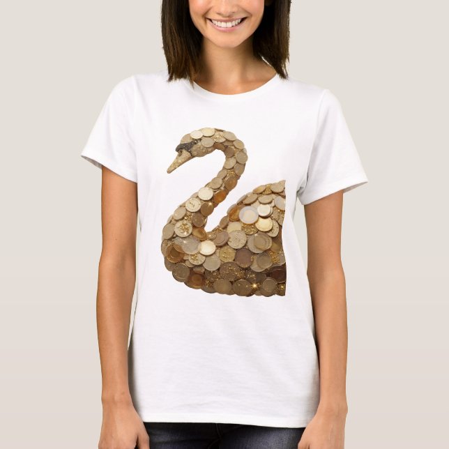 Clean Silver ABSTRACT ART Statement Design v2 T-Shirt (Front)