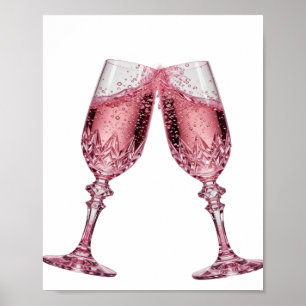 Clean Silver CHEERS TO LOVE AND HAPPINESS Poster