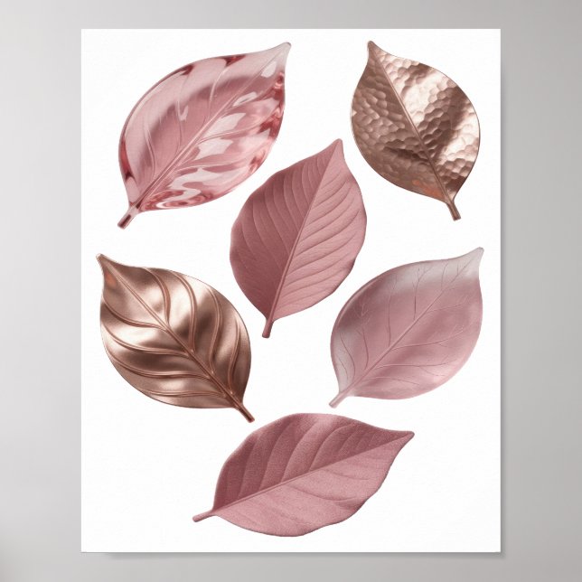 Clean Silver LEAFY Text Design Poster (Front)