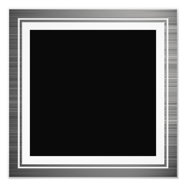 Clean Silver Metallic Edge Border Photo Print (Front)