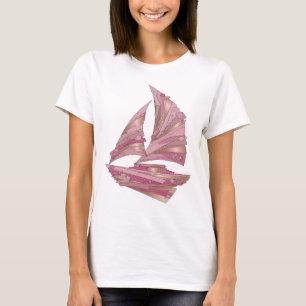 Clean Silver PINK CRYSTAL SHIP Text Design T-Shirt