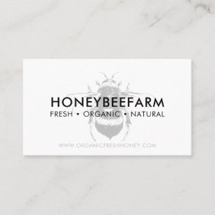 Clean simple Bumble Bee Apiary Honey Business Card