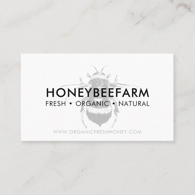 Clean simple Bumble Bee Apiary Honey Business Card (Front)