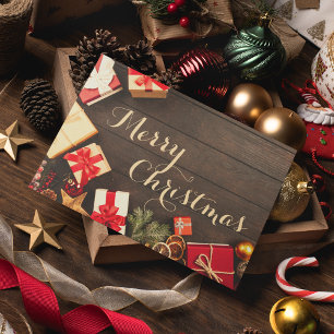 Clean Simple Business Holiday greeting Charismas Thank You Card