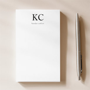 Clean Simple Classic Initial Monogram Post-it Notes