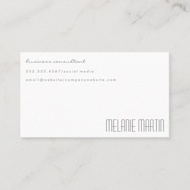Clean Simple Minimal Business Card (Front)