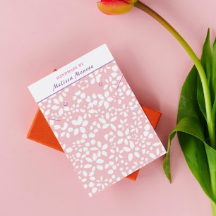 Clean Simple Pink Necklace Earring Display Card 