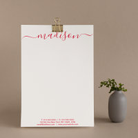 Clean Simple Pink & Red Typography Script Name