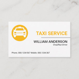Clean Simple Plain Professional Taxi Cab Driver Business Card