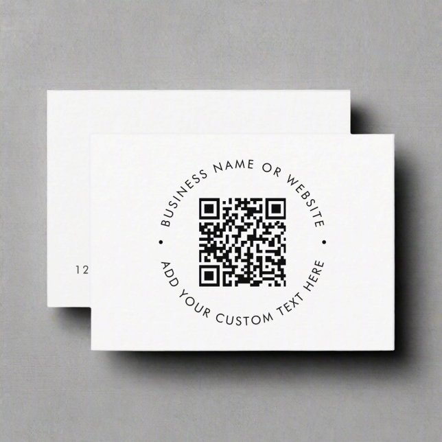 Clean Simple QR Code Promotional Black & White Business Card (Creator Uploaded)