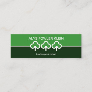 Clean Simple Tree Line Gardener Mini Business Card
