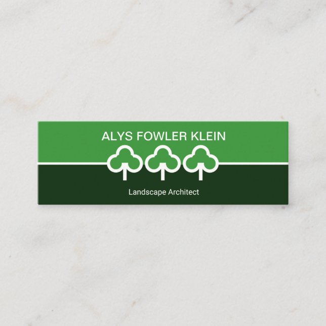Clean Simple Tree Line Gardener Mini Business Card (Front)