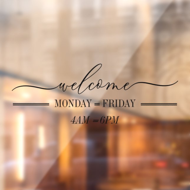 Clean Simple Welcome script day hours (Sheet 2)