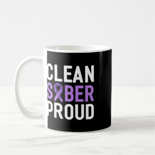 Clean Sober Proud End Addiction Overdose Awareness Coffee Mug