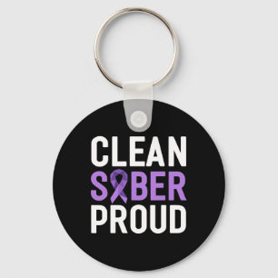 Clean Sober Proud End Addiction Overdose Awareness Key Ring