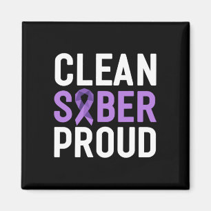 Clean Sober Proud End Addiction Overdose Awareness Magnet