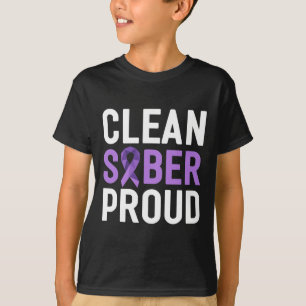 Clean Sober Proud End Addiction Overdose Awareness T-Shirt