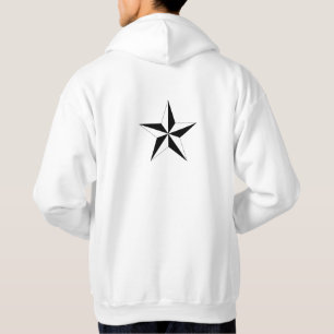 Clean star motif back print styled for comfy hoodie