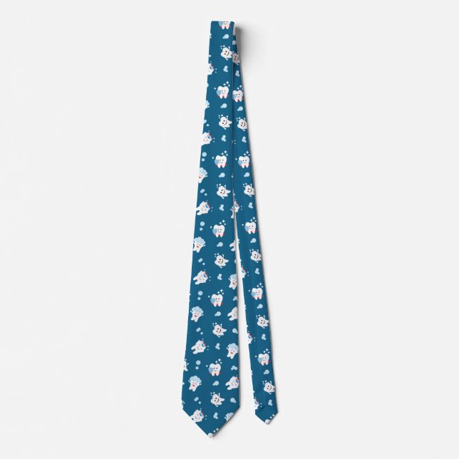 Clean Teeth Dental Theme Fun Tie (Front)