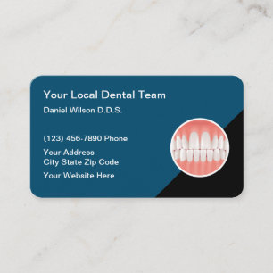 Clean Teeth Graphic Dentist Business Cards