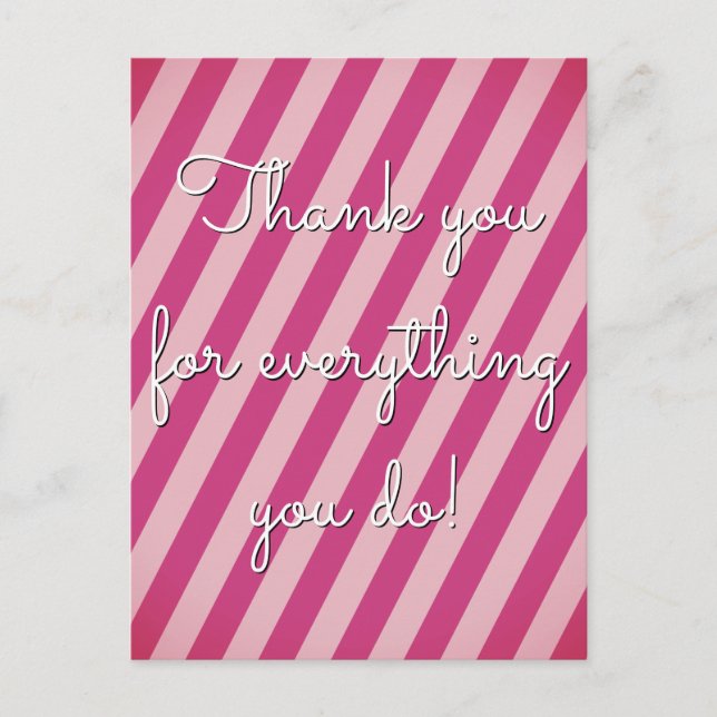 Clean "Thank you for everything you do!" Postcard (Front)