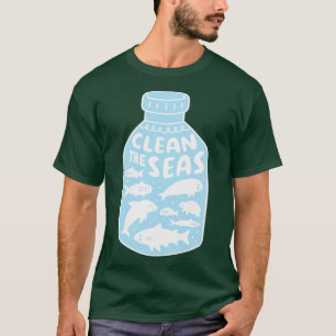 Clean The Seas Sad Ocean Animals Trapped In A Plas T-Shirt