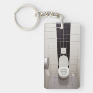 Clean Tiled Bathroom Key Ring