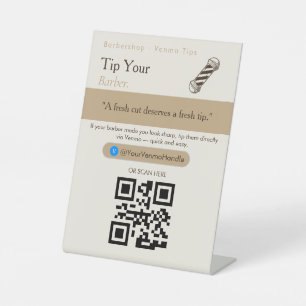 Clean Tip Your Driver QR Code Sign Venmo Tips