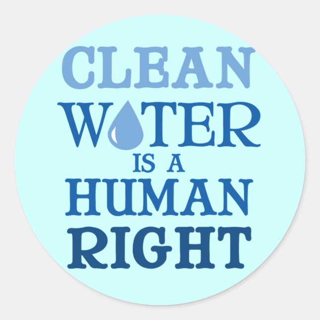 Clean Water Classic Round Sticker (Front)