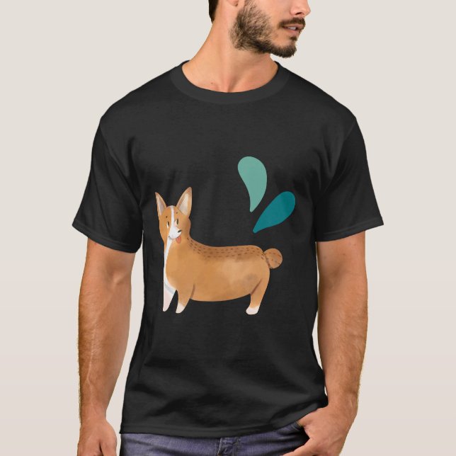 Clean Watercolor Corgi T-Shirt (Front)