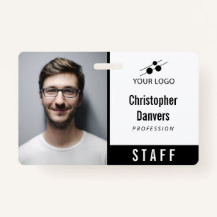 Clean White Employee ID Add Your Logo ID Badge