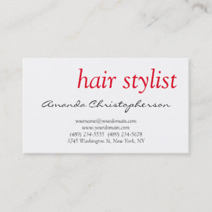 Clean White Hair Stylist Attractive Business Card