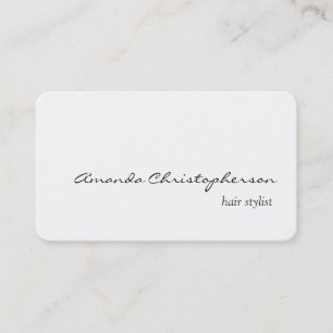 Clean White Hair Stylist Rounded Business Card