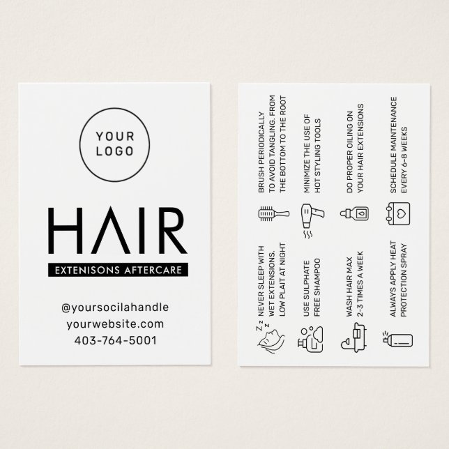 Clean White Minimal Hair Aftercare Guide (Front & Back)