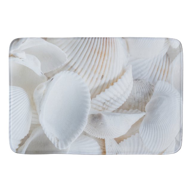 Clean White Seashells Beauty In Nature Bath Mat (Front)