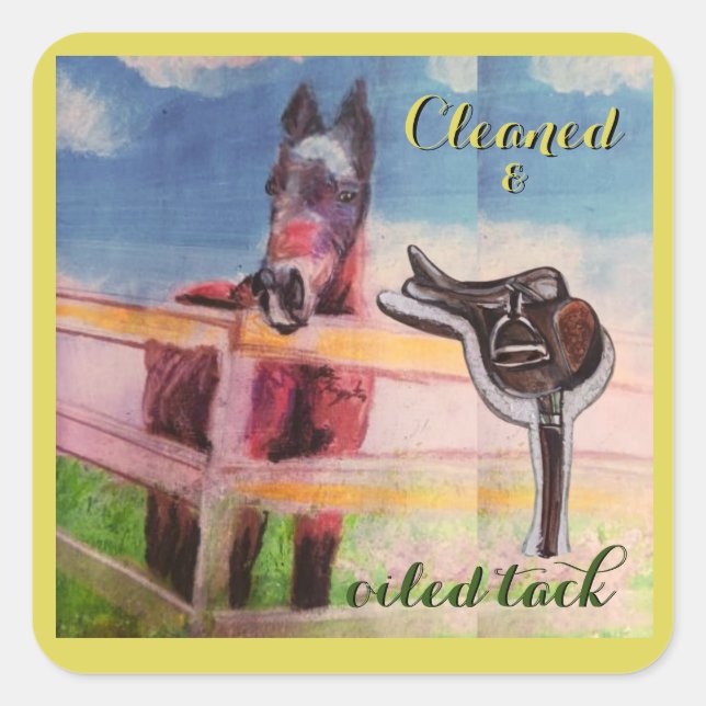 cleaned & oiled tack square sticker (Front)