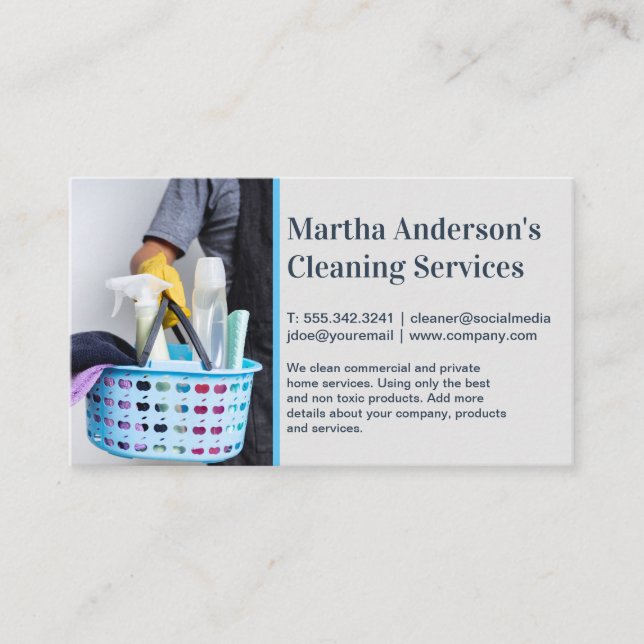 Cleaner | Basket of Sanitising Products Business Card (Front)