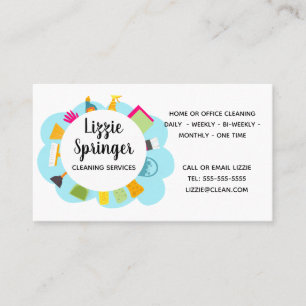 cleaner cleaning business social media business card