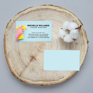 Cleaner Cleaning with Towel Business Card