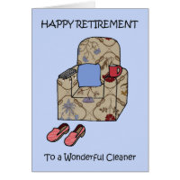 Cleaner Happy Retirement Cartoon Armchair