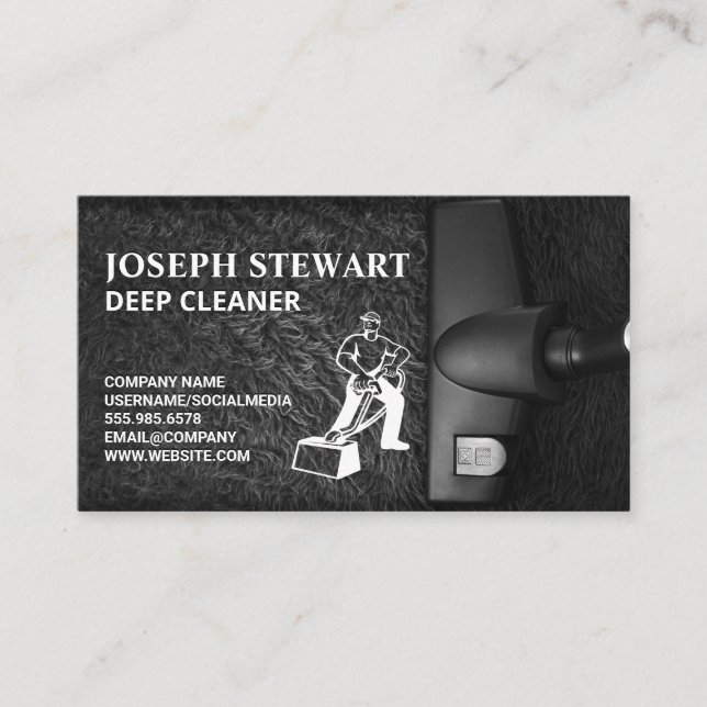 Cleaner Logo | Deep Carpet Cleaning  Business Card (Front)