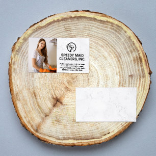 Cleaner Service   Woman Cleaning Stove Business Card