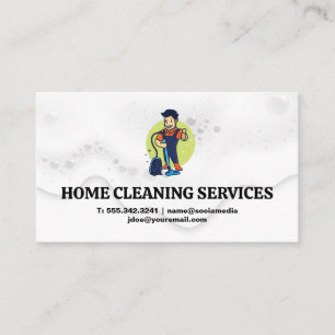 Cleaner with Vacuum Soap Suds Bubbles Business Card