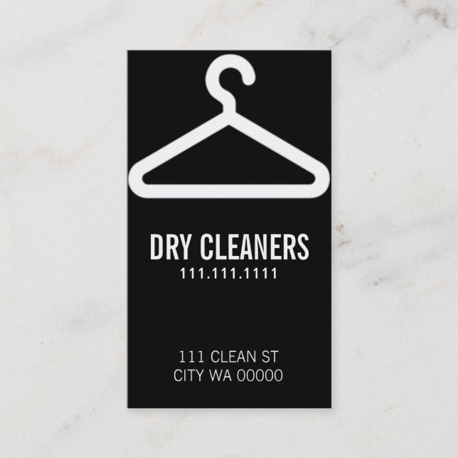 Cleaners Dry Cleaning Business Card Template (Front)