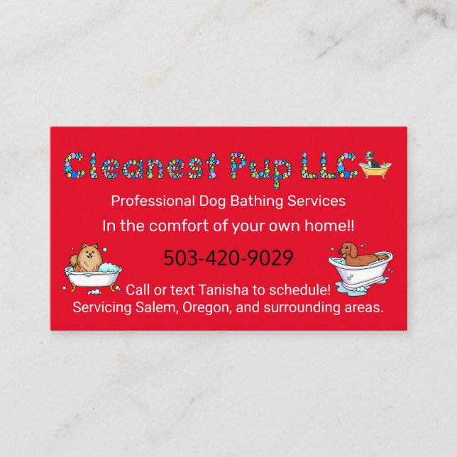 Cleanest Pup LLC Business Card (Front)