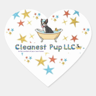 Cleanest Pup LLC Heart Sticker